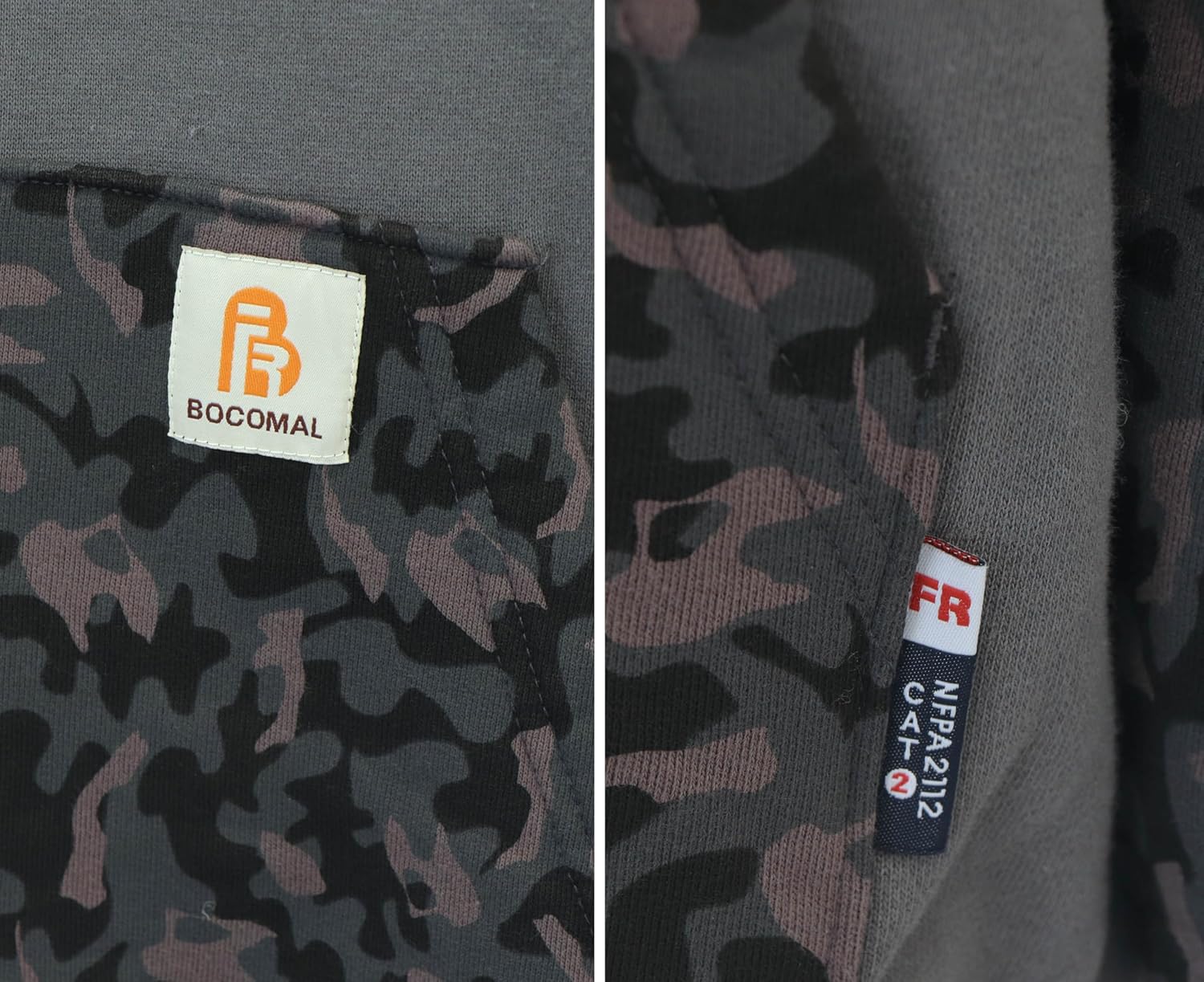 BOCOMAL FR Hoodies Pullover Camouflag 10.5oz Cottoon Fleece Flame Resistant Men's Hooded Sweatshirts - Image 5