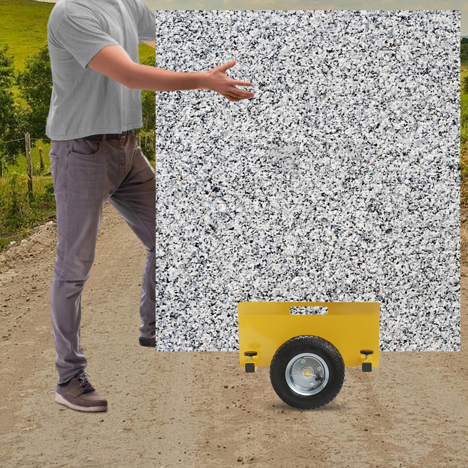 Plattenwagen, Transportwagen & Klemmwagen mit 8 Zoll Luftreifen – 300 kg Tragkraft, verstellbare Klemmbacken (0-23 cm), rutschfeste Polster – für Baustelle, Lager & Werkstatt