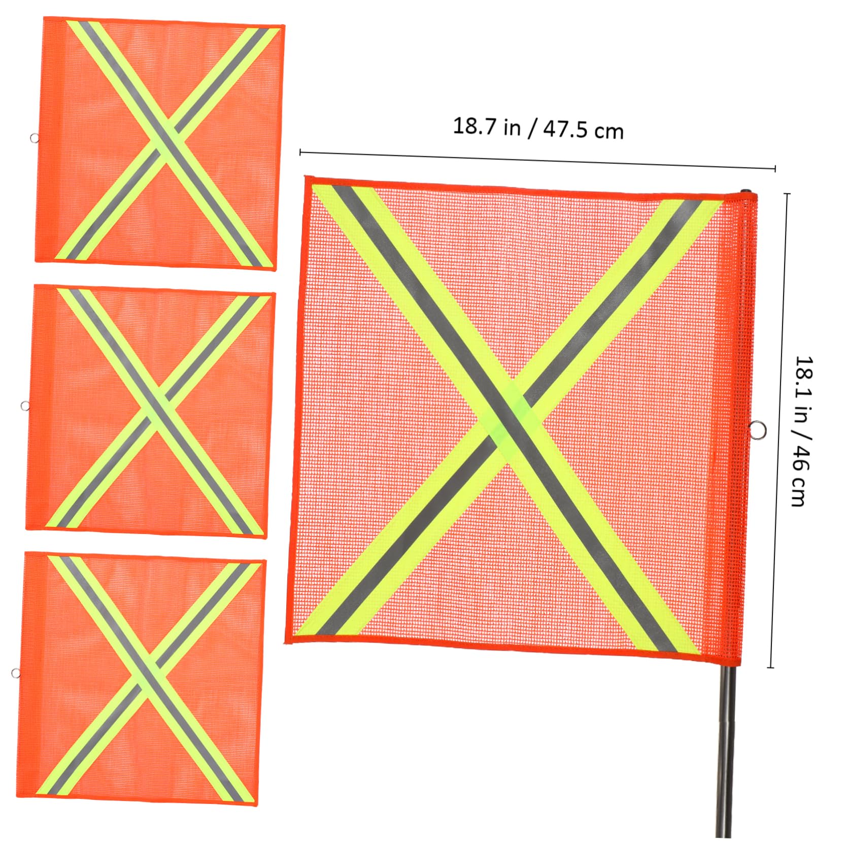 MUCKLILY Outdoor Safety Warning Flag Kit 4 Reflective Orange Flags for Trucks Trailers Kayak Safety and Traffic Control