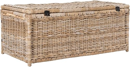 Miniatura 5 de happimess HPM9000C Caden - Maletero de mimbre de 46 pulgadas, plegable para almacenamiento plano, gris ratán-Kubusoft, costero para oficina,