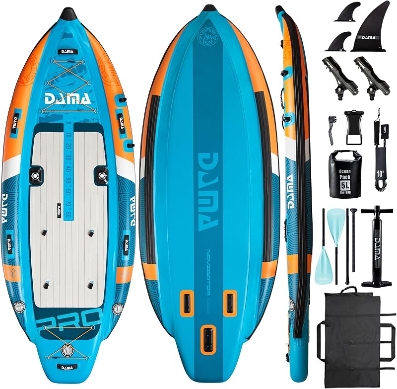 Triple Chamber SUP Inflatable Stand Up Paddle Board 10'8"*47", Extra Wide Paddle Boards for Adults, Fishing Paddle Board with 3 Removable Fins, 2 Fishing Rod Holders, Kayak Paddle,Portable Bag