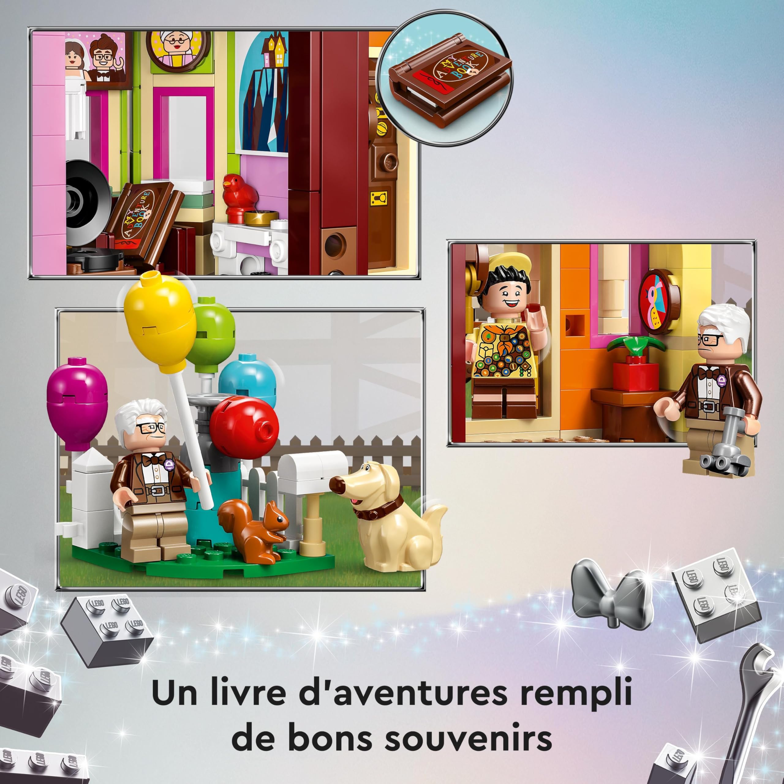 LEGO Disney et Pixar La Maison de « Là-Haut » Jouet avec Ballons - Figurines Carl, Russell et Doug, Maquette Collection pour Filles et garçons, Idée Cadeau Iconique 43217