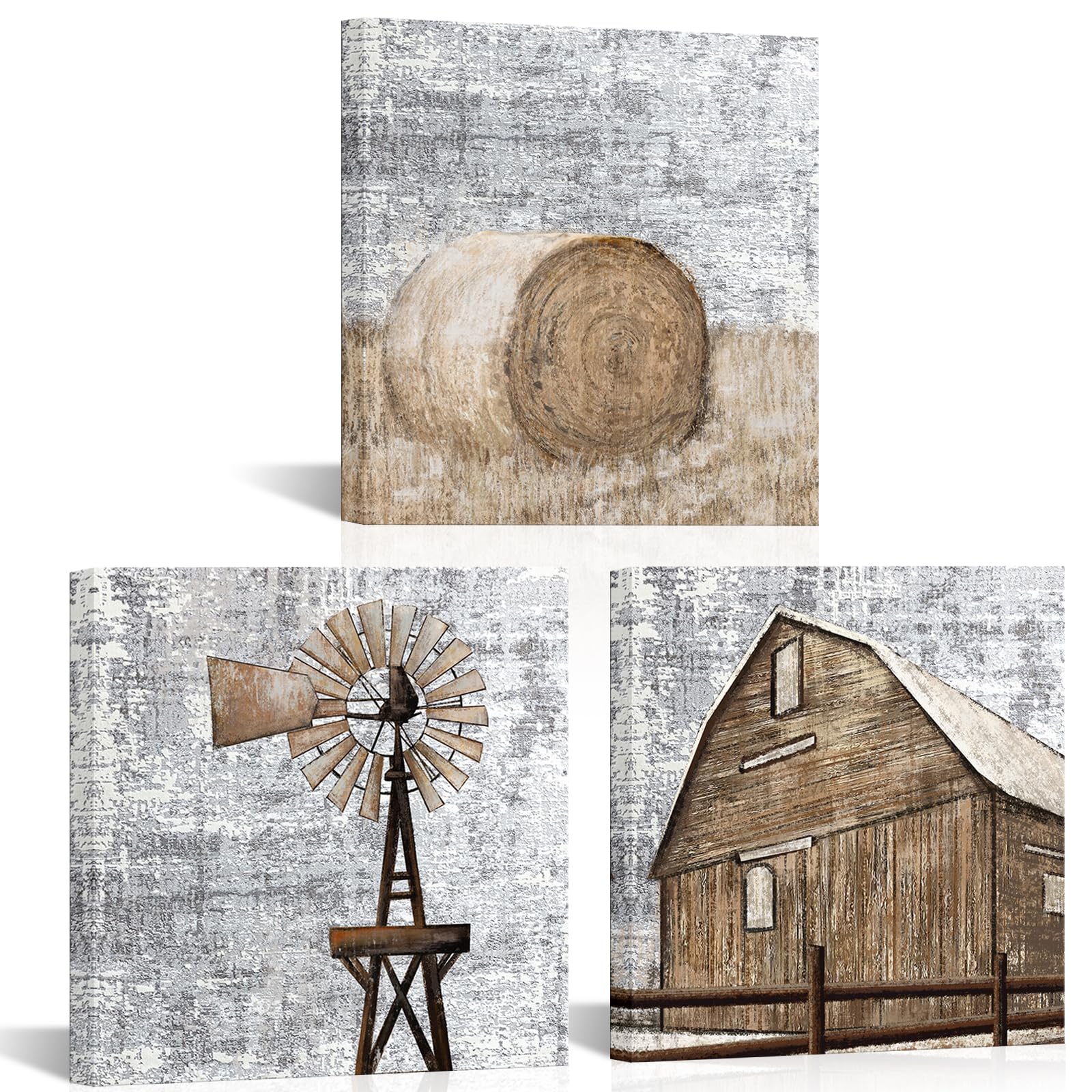 Amazon.com: Visual Art Decor Rustic Farmhouse Canvas Wall Art Barn ...