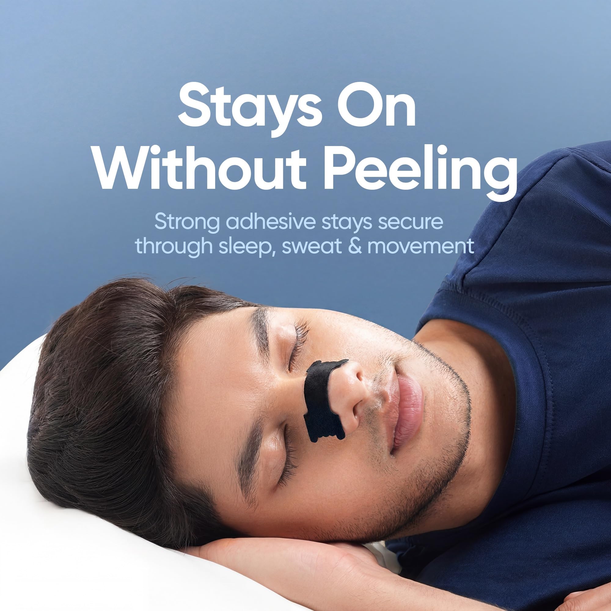 Frido Nasal Strips Pro for Easier Breathing, Better Sleep, Drug-Free Congestion Relief & Reduced Snoring, Sweat-Resistant Black Non-Woven Nose Strips with Superior Adhesion, Pack of 15 — Amazon image 2