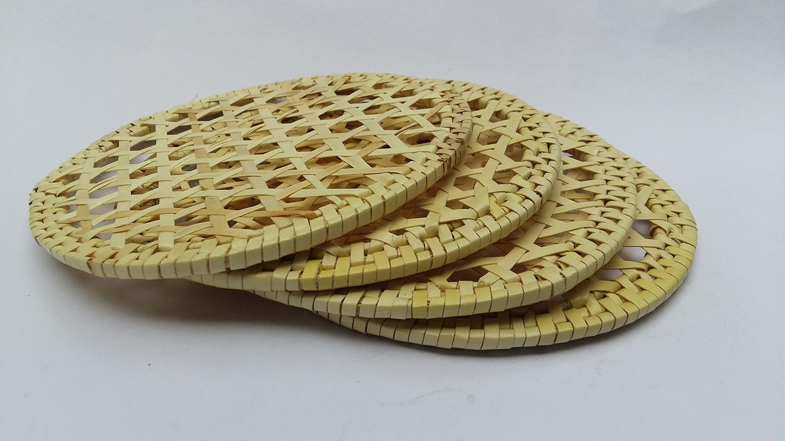 GRAND ORGANIC SHOPPE Eco-Friendly Natural Palm Leaf Idiyappam Plate (Sandal) - Set of 4