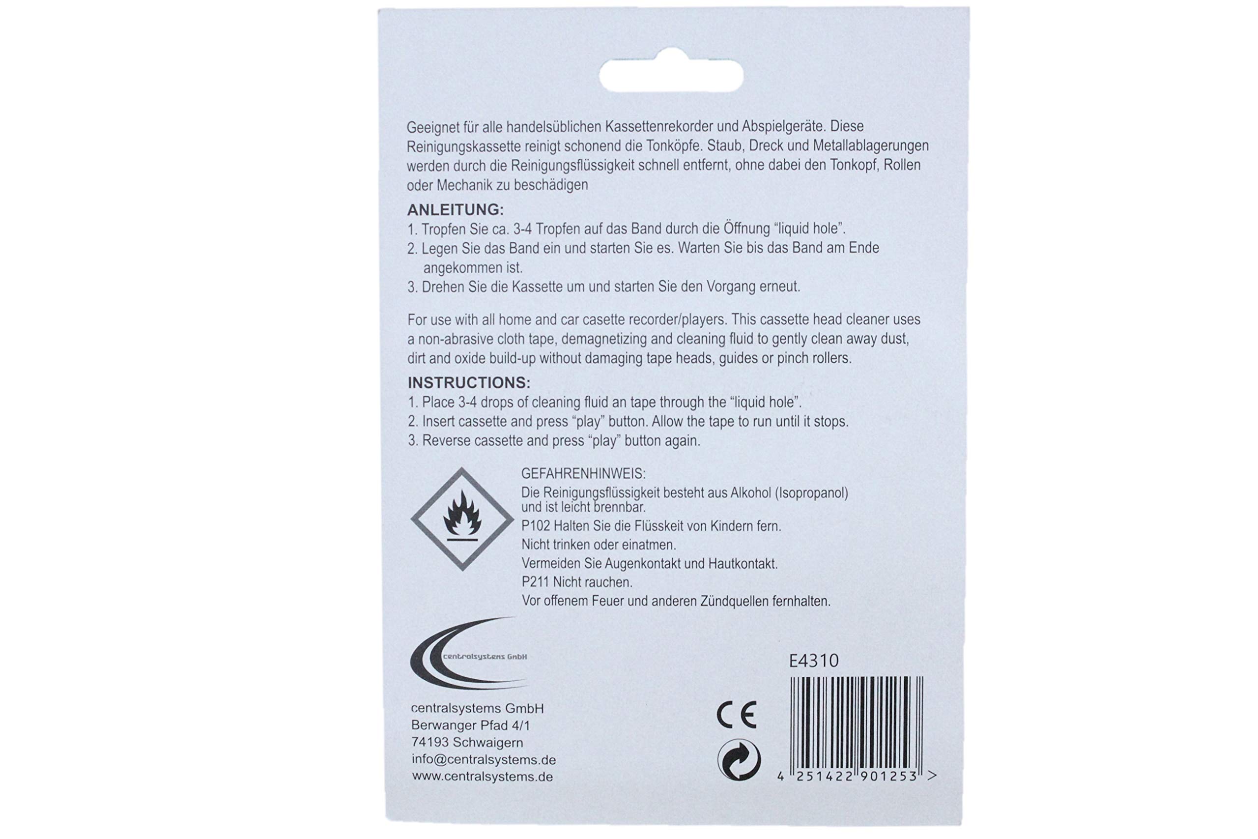 Cartucho de limpieza de audio HiFi MC + líquido de limpieza para grabadora de casete