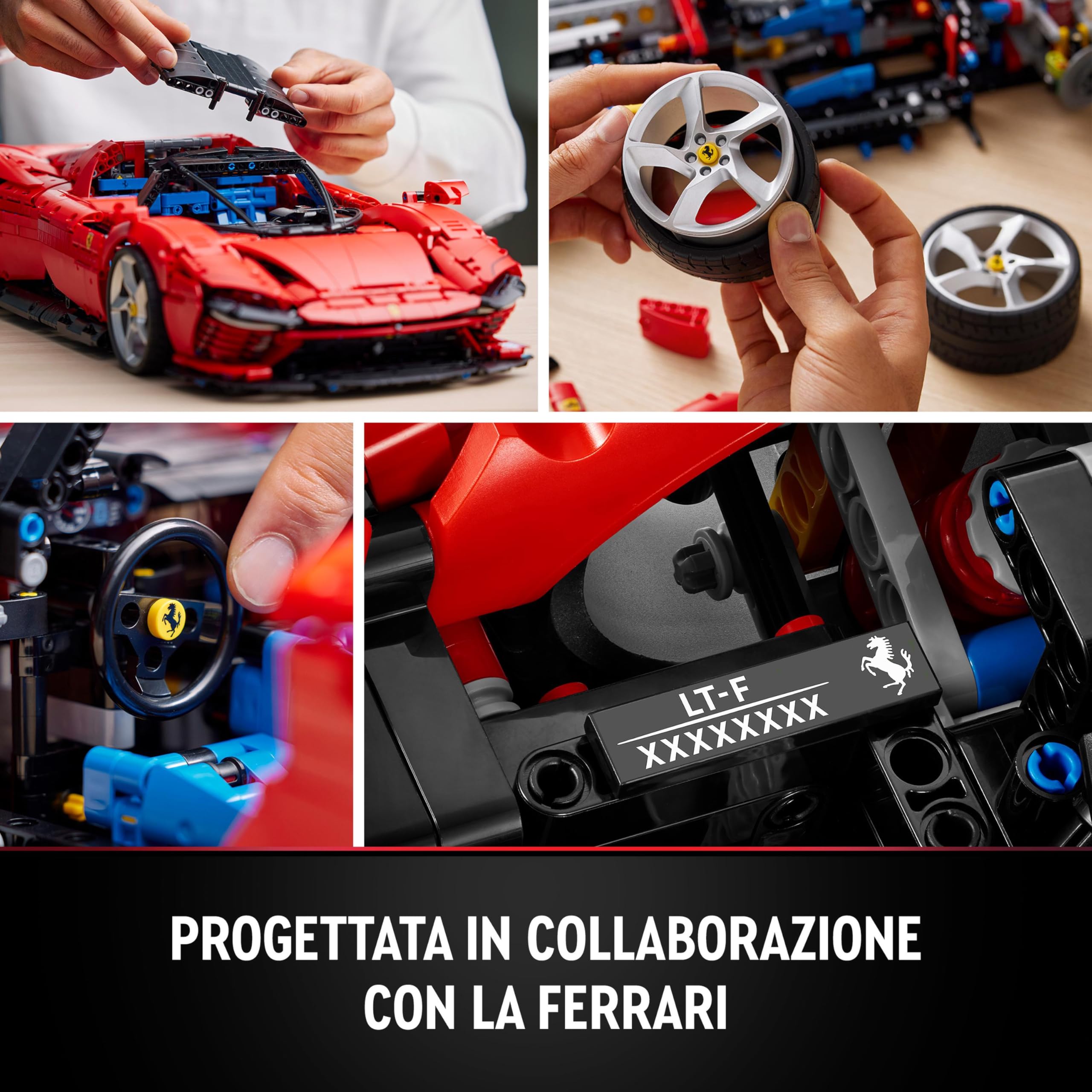 LEGO Technic Ferrari Daytona SP3, Set Modello di Auto da Costruire, Supercar Rossa in Scala 1:8, Kit Modellismo per Adulti da Collezione, Idea Regalo Uomo o Donna, Serie Ultimate Cars Concept 42143