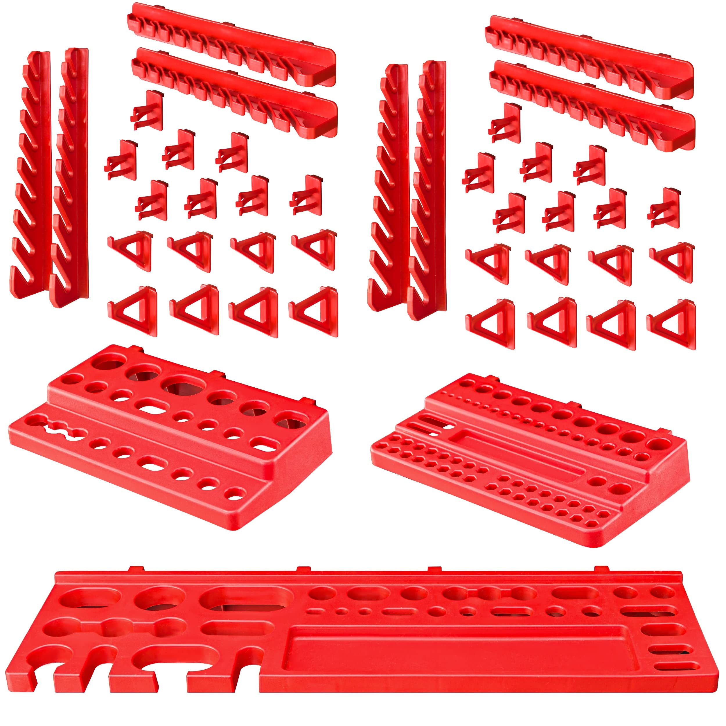 Sistema de almacenamiento para taller, 172 x 78 cm, 88 unidades, estantería de pared con soportes para herramientas y cajas apilables, placas de pared extrafuertes, estantería para herramientas