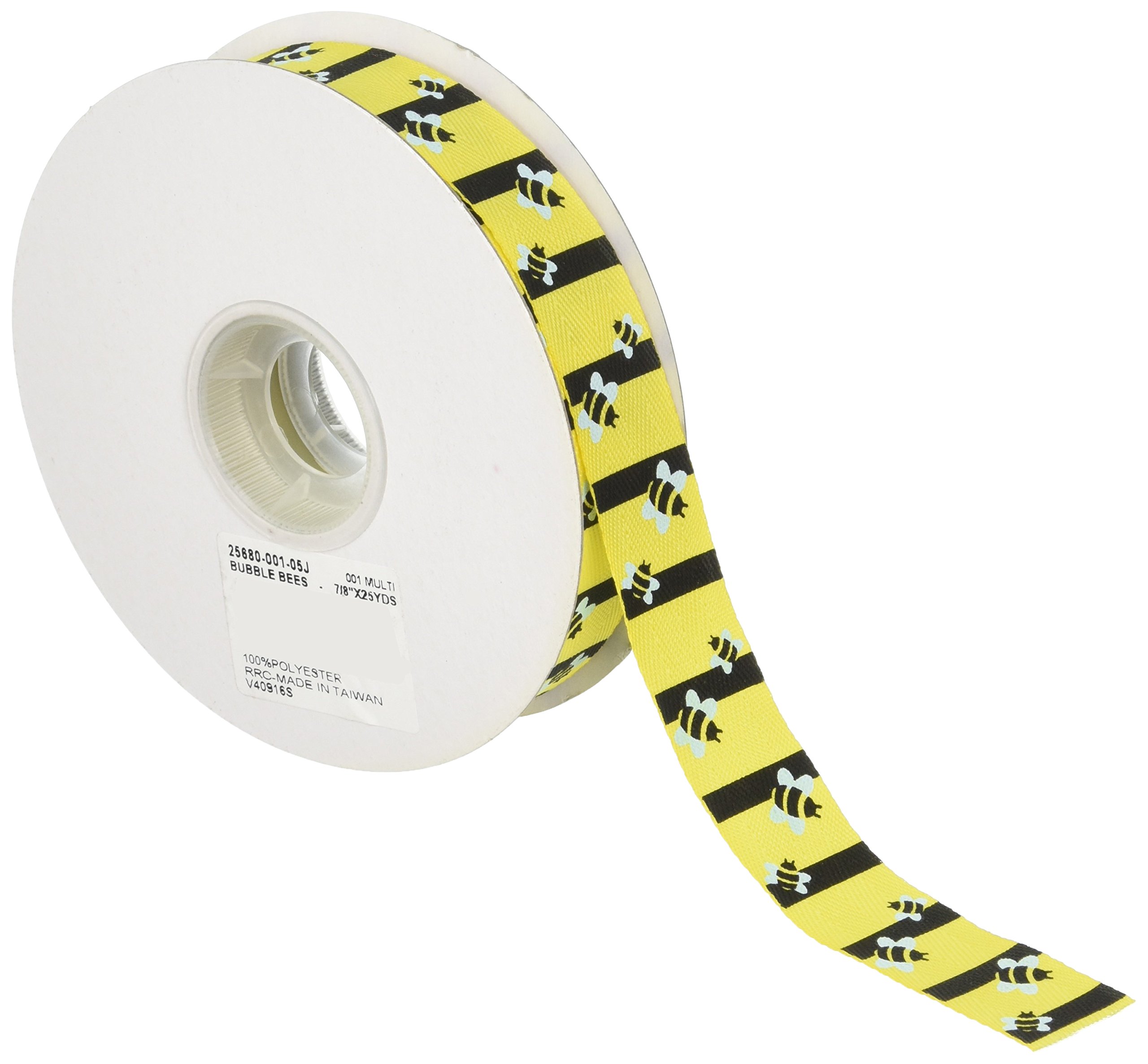 Reliant Ribbon 25680-001-05J Bubblebees Ribbon, 7/8 Inch X 25 Yards, Multi