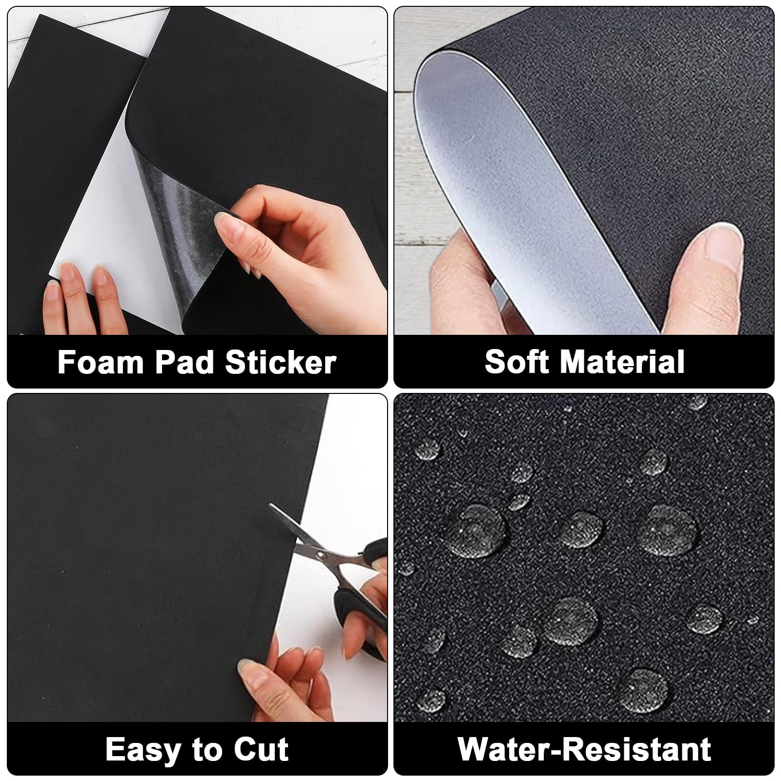 Tapvai 10Pcs 3mm Feutrine Autocollante Anti-Vibrations, 21x30cm