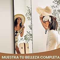 Vista 2 de Delma Espejo arqueado de longitud completa, espejo de pie de cuerpo completo, piso grande con soporte para pared, entrada, puerta, dormitorio, baño