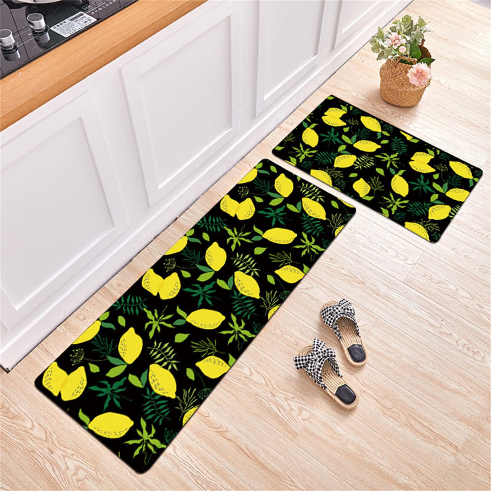 Tapis de cuisine 80x200cm lavable et antidérapant motif fruits pour couloir