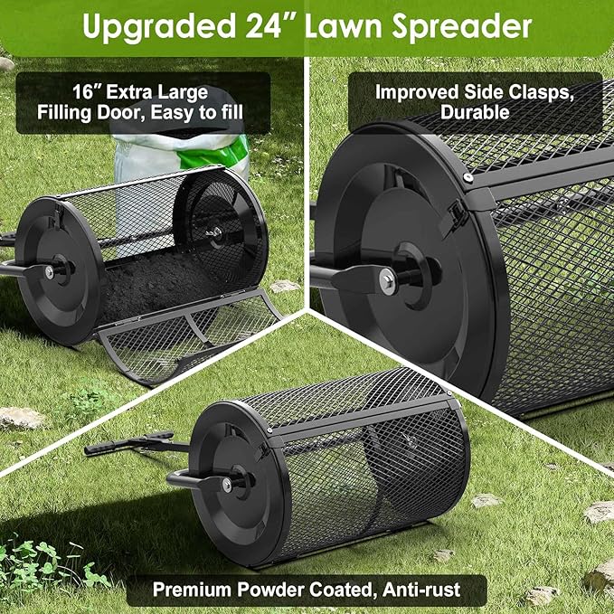 Seeutek Esparcidor de Compost 24 Pulgadas con 3 Alturas miniatura 3