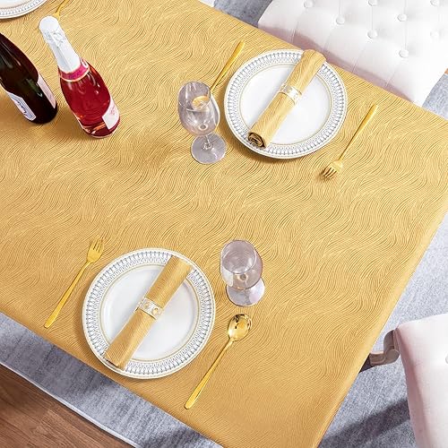 Miniatura 5 de Softalker Mantel rectangular de jacquard de Navidad, diseño de remolino, impermeable, resistente a las manchas, sin arrugas, peso pesado, para