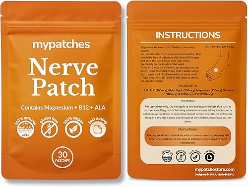 Miniatura 3 de Parche nervioso con magnesio, B12 y ácido alfa lipoico, con ingredientes naturales para comodidad diaria, 30 parches