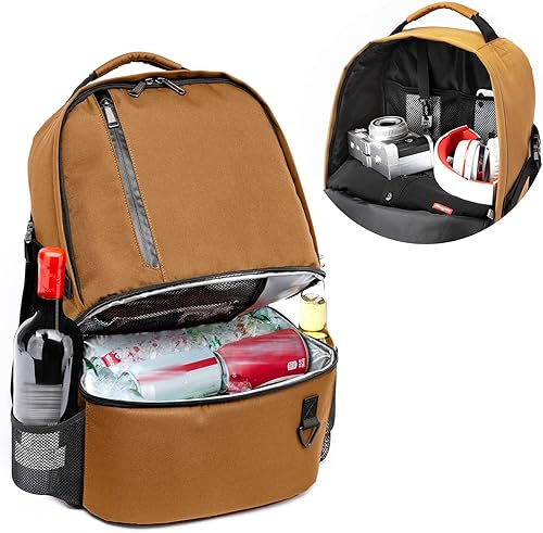 Vista 17 de TUGUAN Mochila térmica aislada para 38/42 latas, doble cubierta, a prueba de fugas, ligera, suave, para almuerzo, bolsa pequeña para la playa