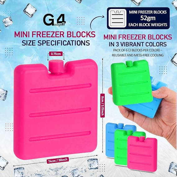 Freezer Blocks Ice Brick Pack Block Blocks Freezer Cooler Bag Box Travel Picnic