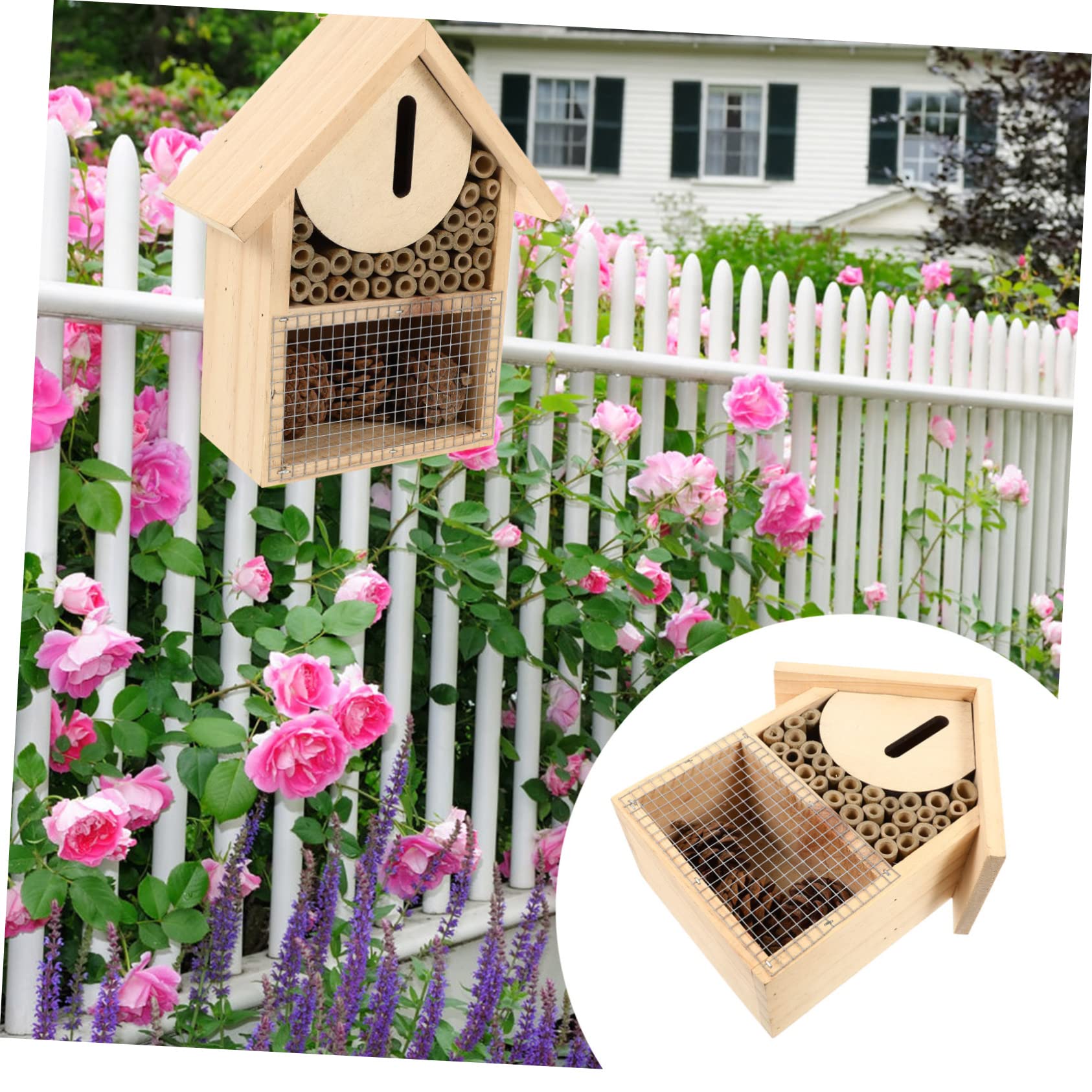 PRETYZOOM Casa per Api Sospesa Nido per Insetti da Giardino Design Decorativo per Api e Accogliente per Habitat All Aperto