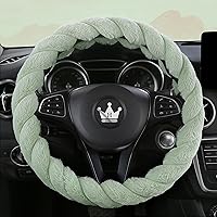 Vista 12 de Funda mullida de volante para mujer, cálida, esponjosa, bonita, lujosa, antideslizante, universal, accesorios suaves de automóvil, afelpada, clima