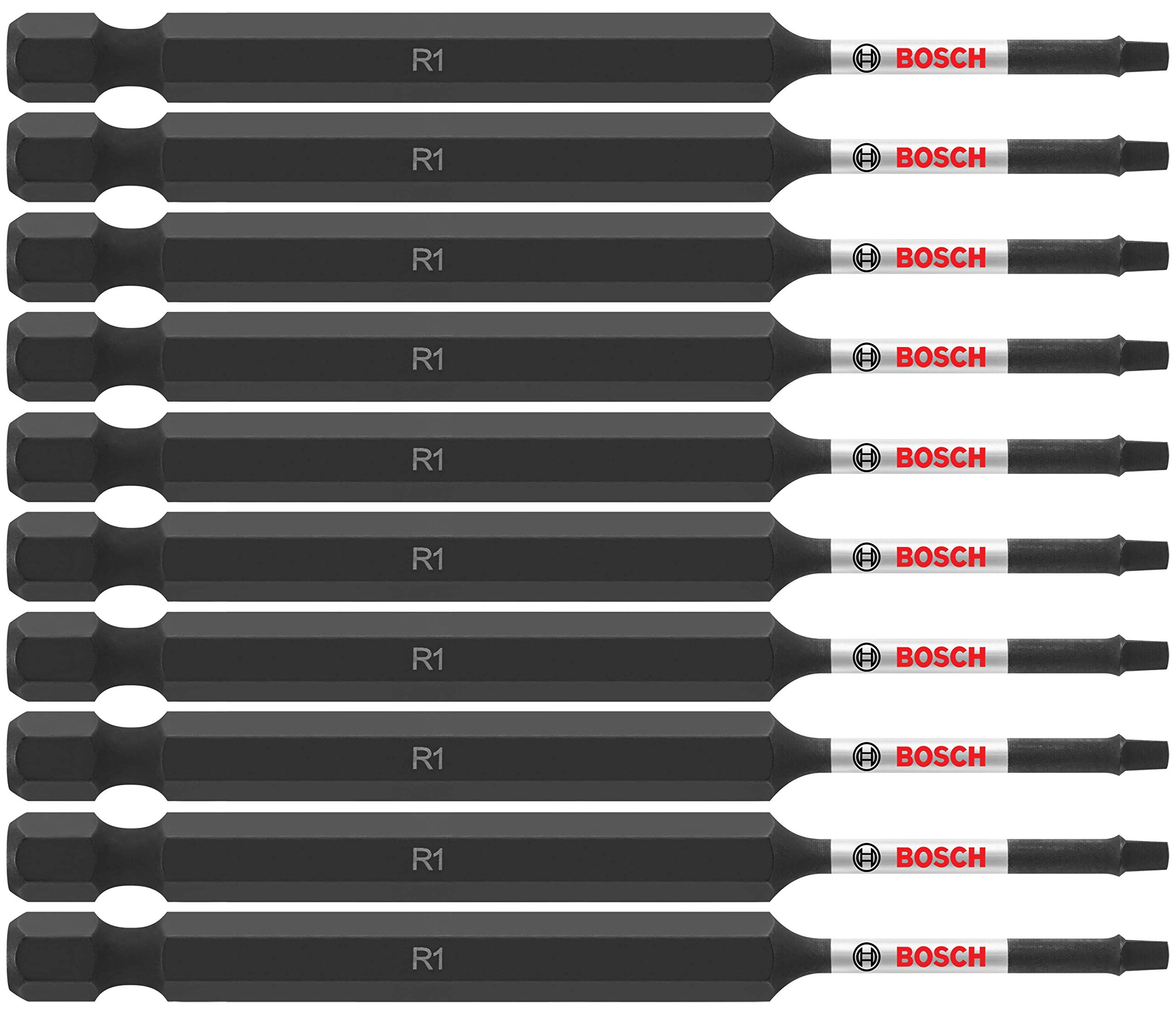 BOSCH ITSQ135B 10-Pack 3-1/2 in. Square #1 Impact Tough Screwdriving Power Bits