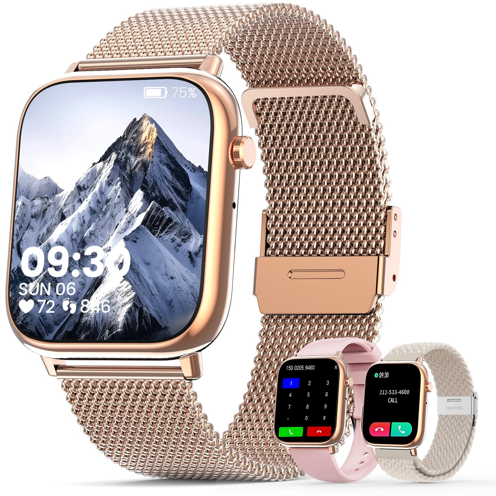 Miecgth 2025 Reloj Inteligente Mujer con SIRI/HRV/ET 1.83" HD Smartwatch Mujer con LlamadasPulsometro IP68 Ciclo Menstrual Fitness Tracker SPO2 Monitor de Sueño para iOS & Android