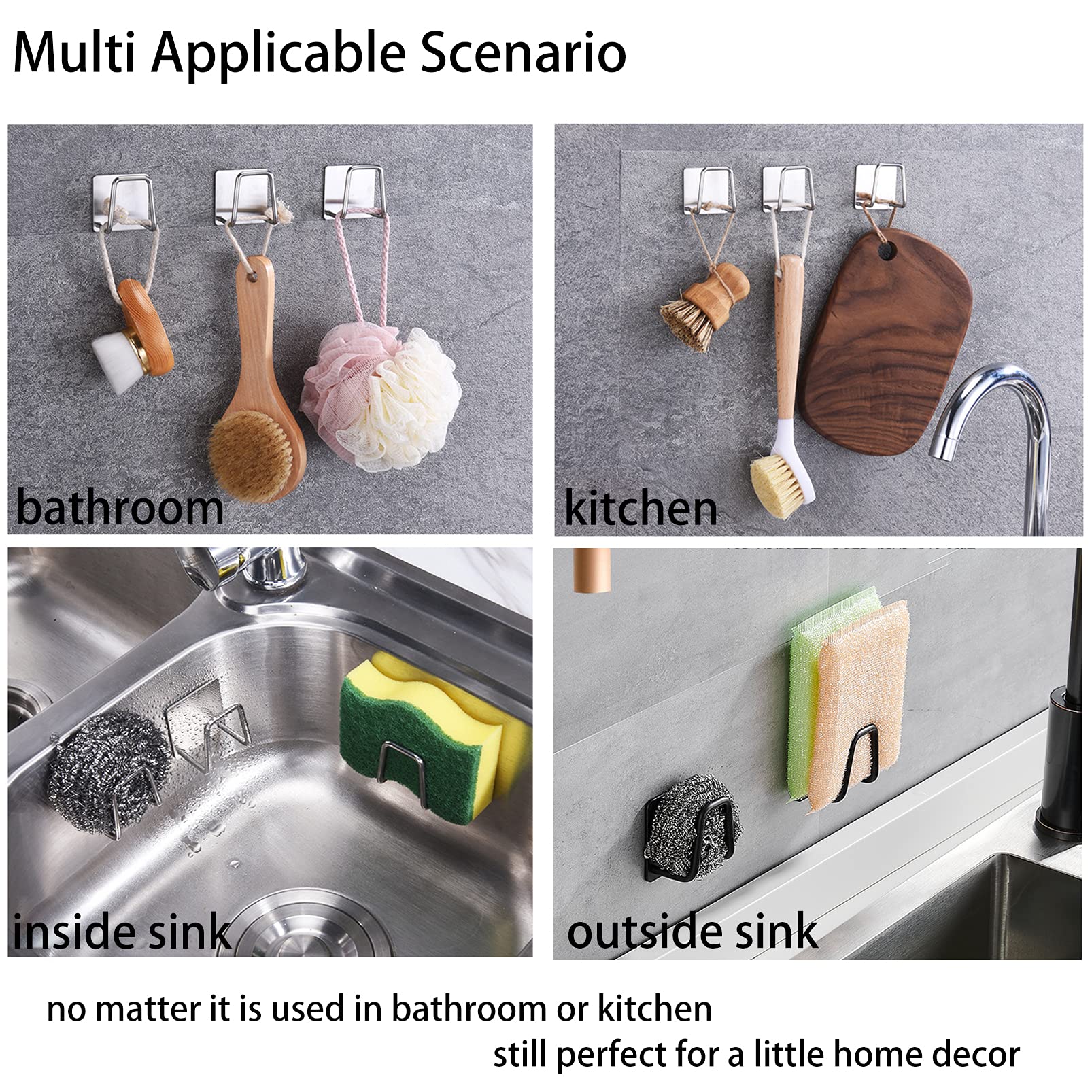 Support D'évier, Porte-éponge En M, En Acier Inoxydable, Sans Perçage