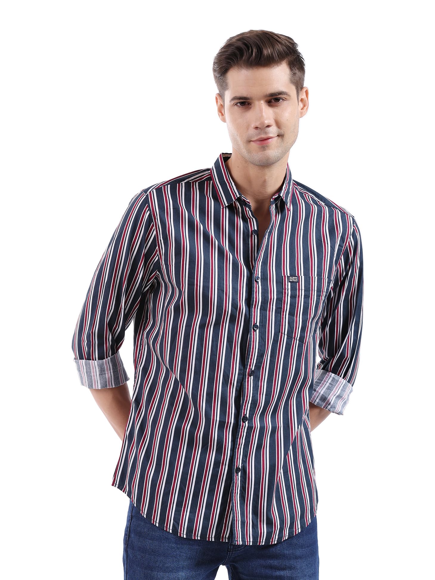 The Indian Garage Co Adult Mens Slim Fit Shirt (0619-SH04-07_Blue M) (B087S4S9T4) Amazon Price History, Amazon Price Tracker