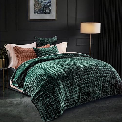 Miniatura 172 de RECYCO - Juego de edredón de terciopelo ligero, ropa de cama con edredón acolchado de gran tamaño y 2 fundas de almohada a juego, para usar todo