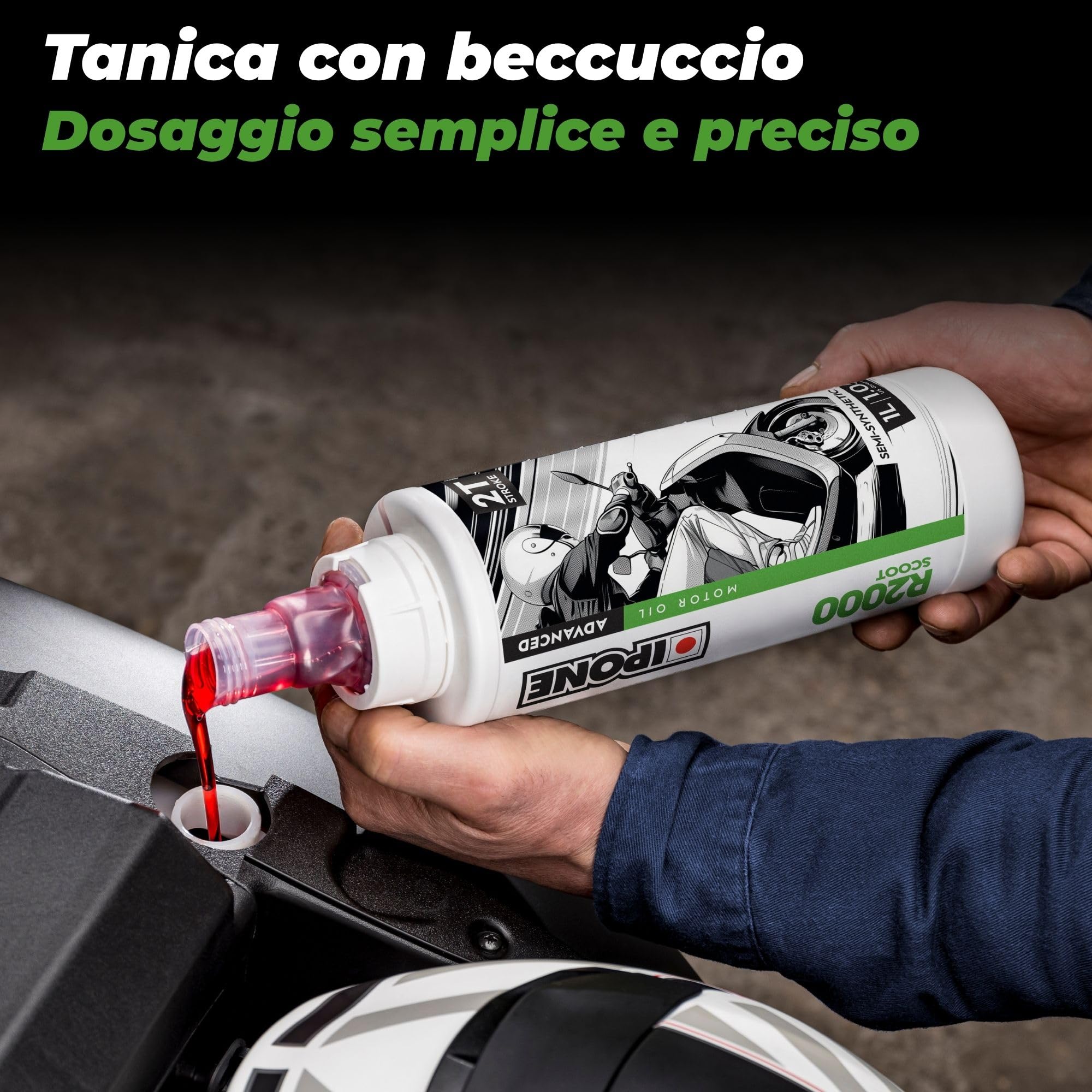 Ipone - Scoot City Aceite Scooter 2 Tiempo -Semi-sintético - Formulación Anti-Humo - 2L