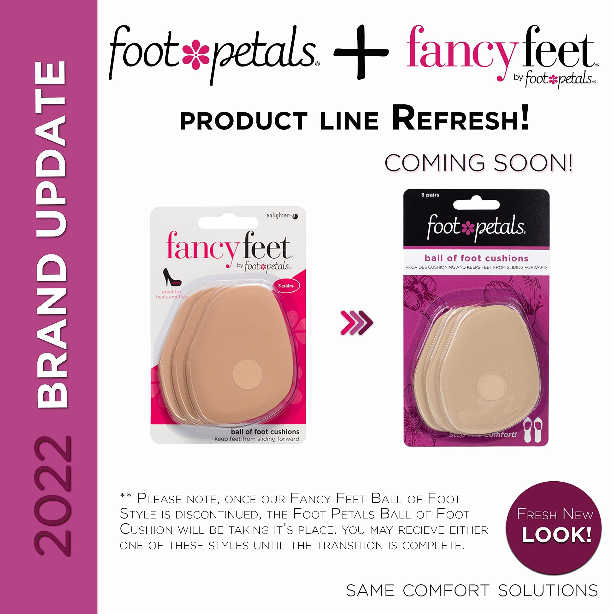 Foot Petals Unisex-Adult Ball of Foot - 3 Pairs Cushion, Khaki, One Size