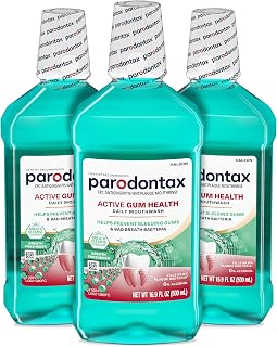 Parodontax Active Gum Health Breath Freshener Mouthwash, Alcohol-Free 3x16.9oz - Kills 99.9% Plaque Bacteria for Healthy Gums & Fresh Breath
