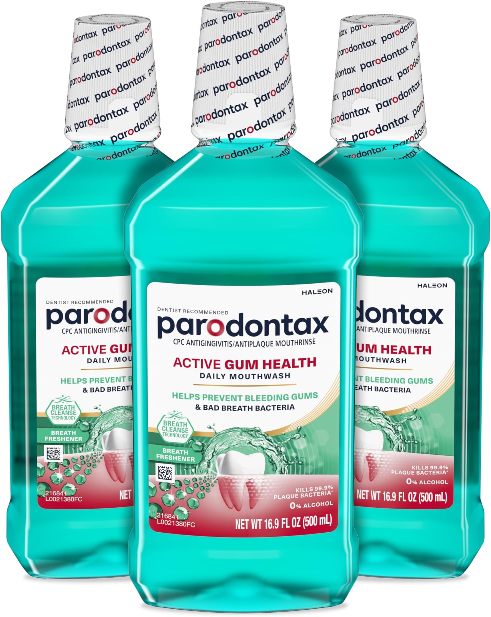 Parodontax Active Gum Health Breath Freshener Mouthwash, 3 x 16.9 fl oz