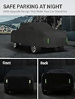 Vista 6 de Proadsy - Cubierta para automóvil, resistente al viento, sol, lluvia, rayos UV, polvo y nieve, para todo tipo de clima, impermeable, funda