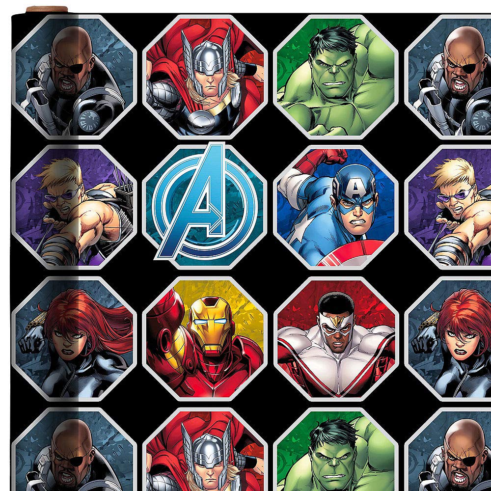 Blue Theme Gift Wrap Avengers Gift Wrapping Paper 20 Sq Ft 1 Roll 