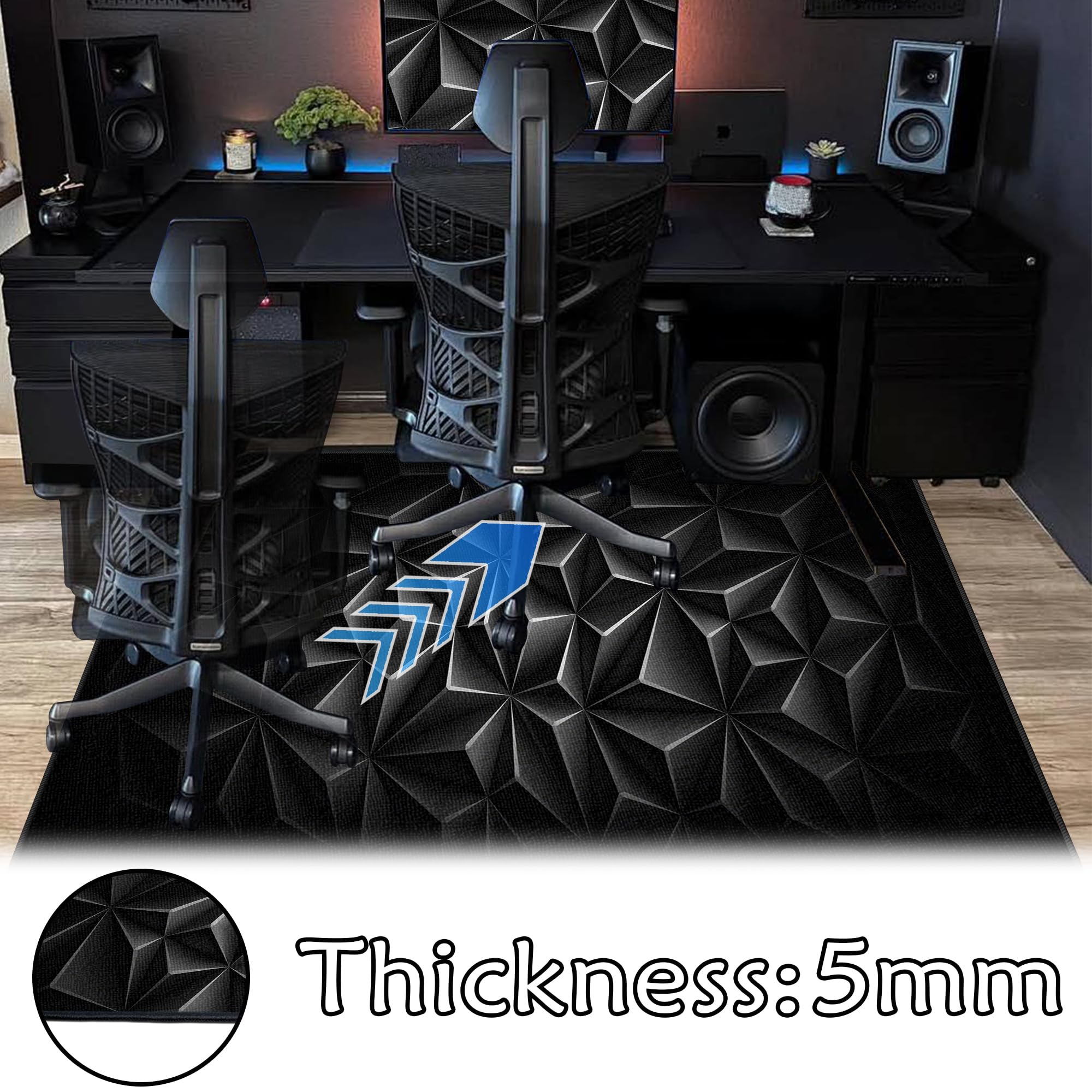 Teppiche für Gaming Zimmer, rutschfeste Waschbar Teppiche für Schlafzimmer, Gaming Teppich groß für Jungen Teenager Schlafzimmer Fußmatte Wohnzimmer 80x160cm/31.50x62.99inch