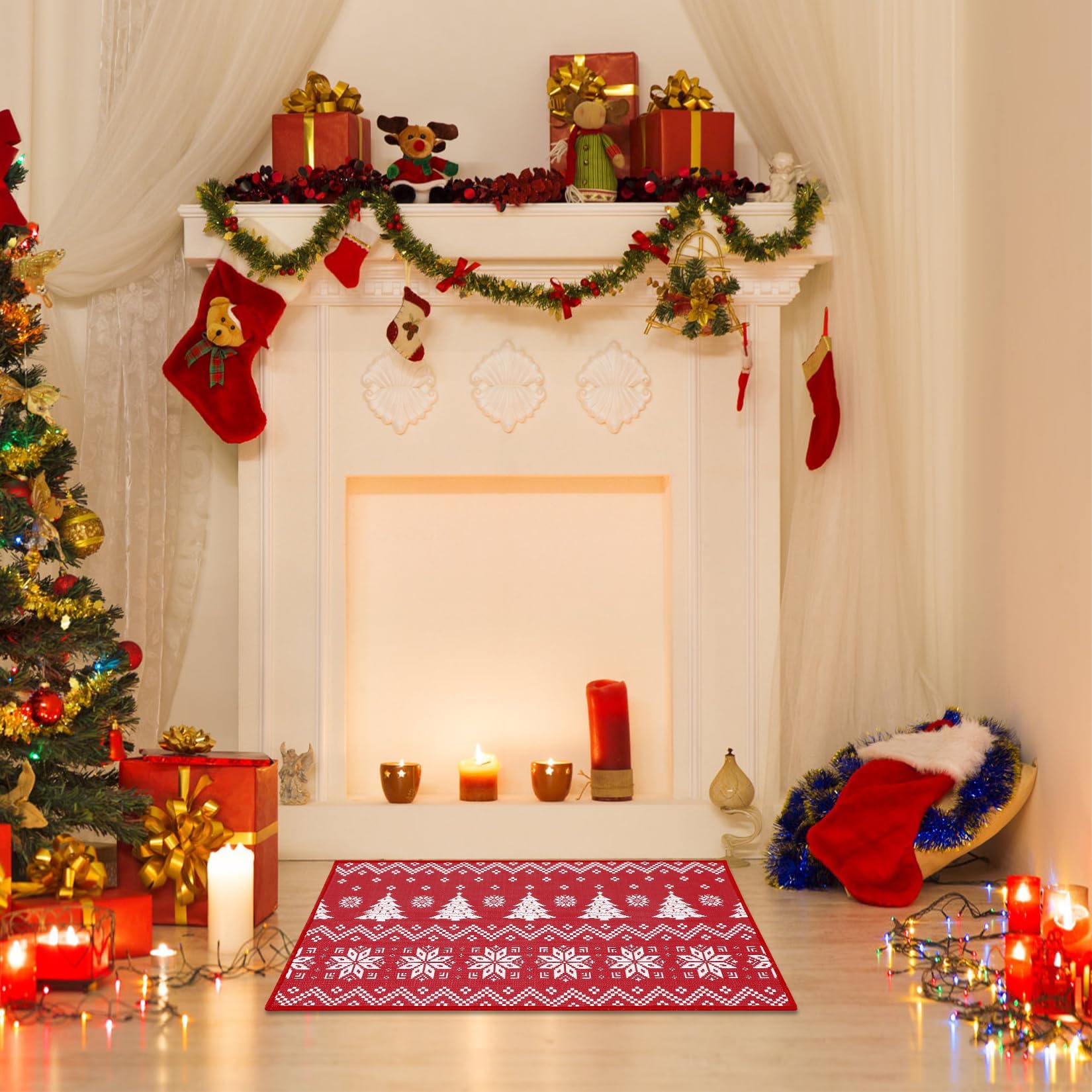Zstar Felpudo Navideño Decorativo Antideslizante – Cocina y Entrada