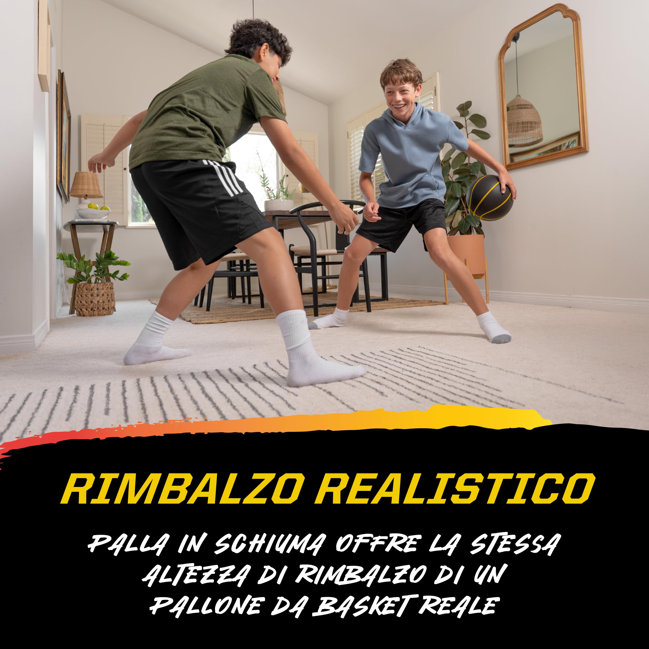 SKLZ Bashhhketball Pro Silent Basketball – Allenamento Indoor Silenzioso, Palla In Foam Con Rimbalzo Realistico, Ideale Per Casa Su Tappeto, Piastrelle E Legno, 75 Cm, Nero