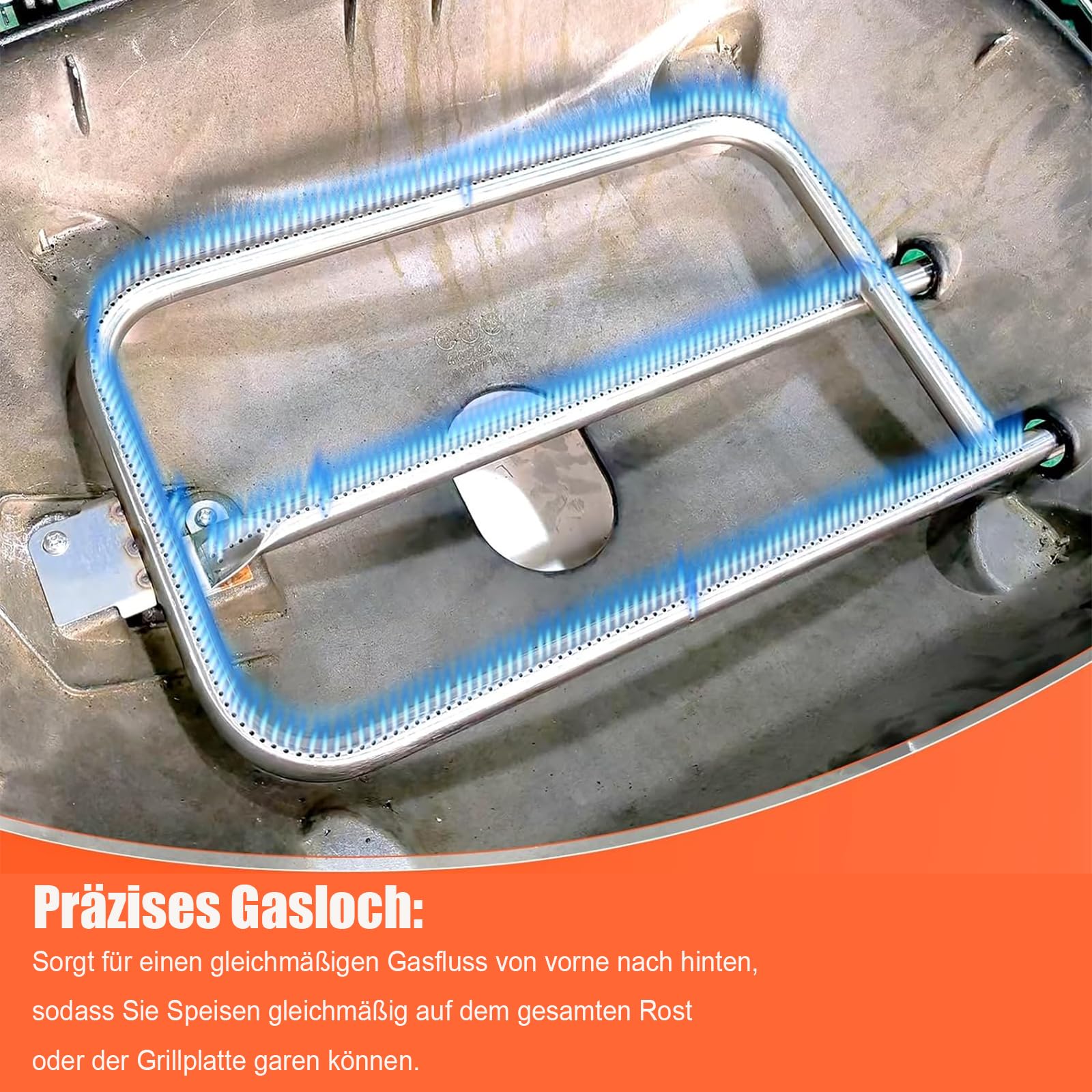 GFTIME 65032 Brenner Edelstahl für Weber Q300, Q320, Q3000, Q3200, 404341, 57060001, 586002 Gasgrill, Grill Brenner Ersatz für Weber 60036, 80385, 13122, 424001 426001
