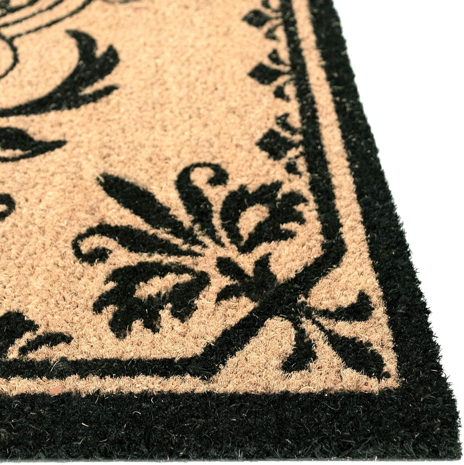 Liora Manne Dwell Doormat Non-Slip Natural Fiber Outdoor Mat-Botanical, Vine Black T 1'8" x 3'4"