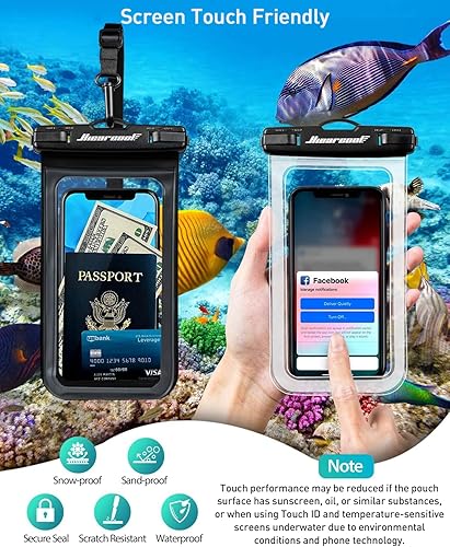 Miniatura 33 de Hiearcool Bolsa impermeable para teléfono, bolsa de playa impermeable compatible con iPhone 17, 16, 15, 14, 13 Pro Max, IPX8, artículos esenciales