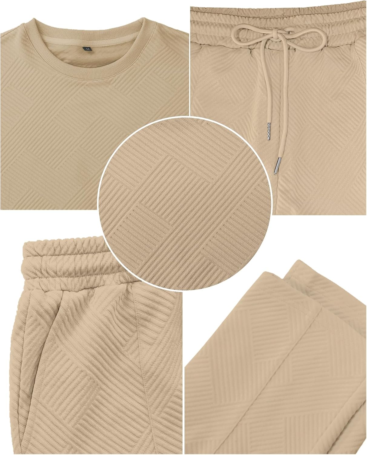 Babioboa Men's Tracksuit Knit Jacquard 2 Piece Long Sleeve Pullover Jogging Tracksuit Athletic running Casual Sportswear