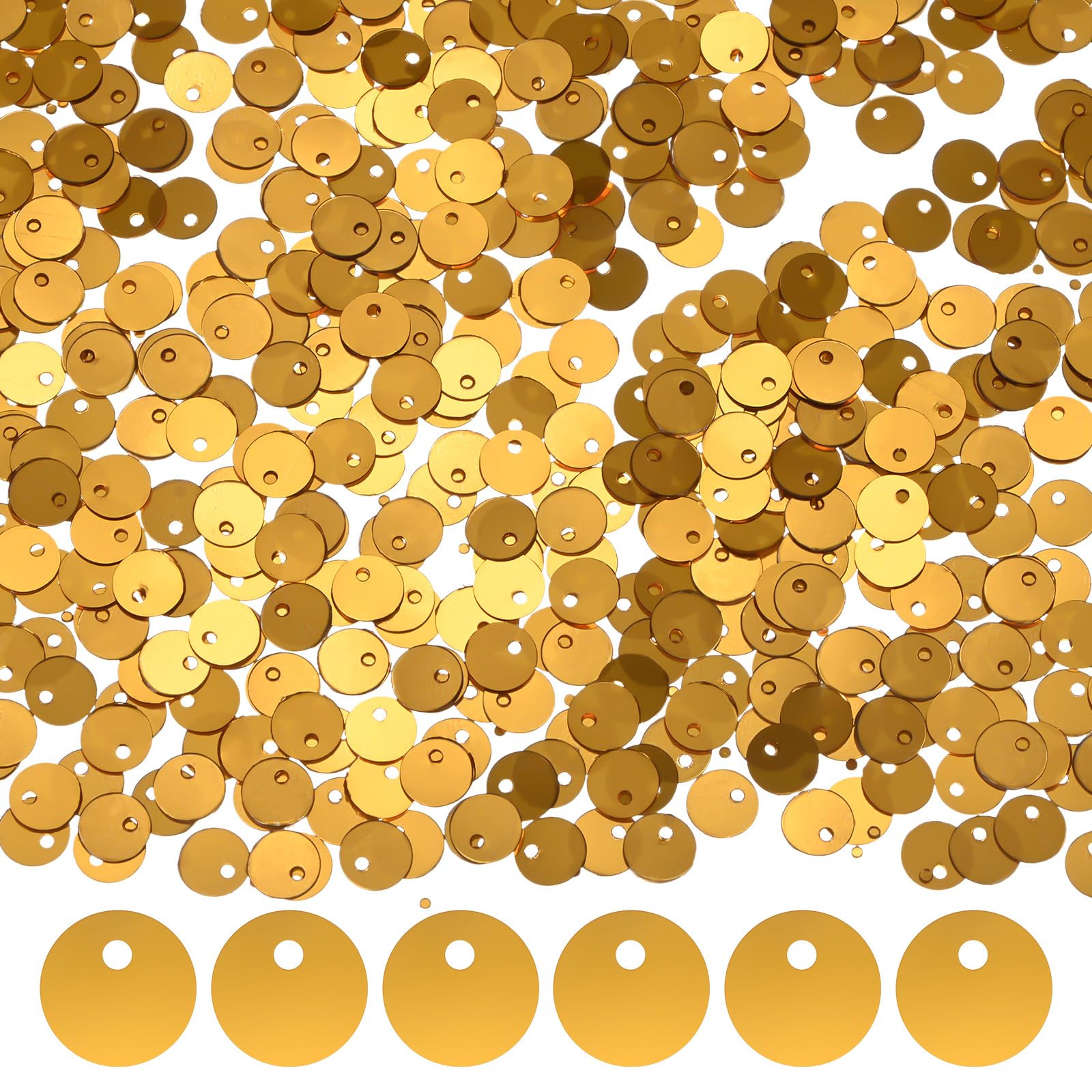 Paillettes en PVC pour loisirs créatifs et broderie or foncé 2000 pièces