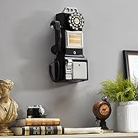 Vista 7 de Ryan Bros. American Retro 1950's Payphone with Coin Bank Wall-Mount Corded Phone (Black)