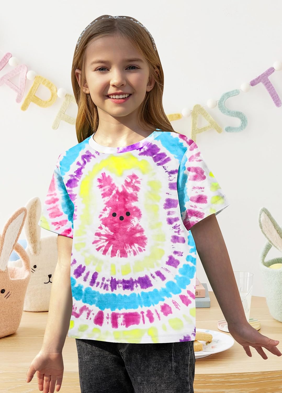 Toddler Easter Shirt for Boys Girls:Funny Rabbit Graphic Printed Tee Cute Easter Casual Short Sleeve Gift Tops - Image 2