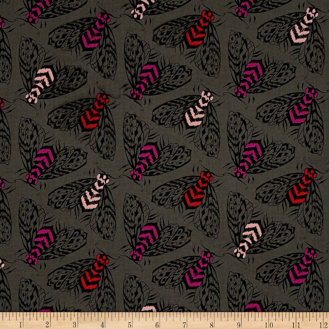 Cotton + Steel Magic Forest Bees Fabric by The Yard, Charcoal Amazon