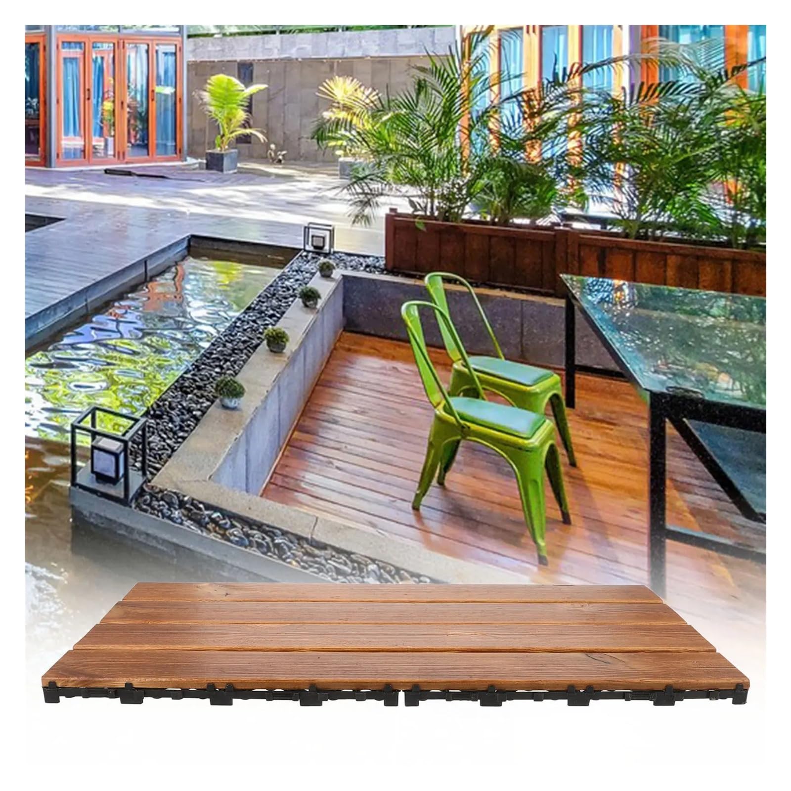 Baldosa Madera Carbonizada Multiusos Exterior