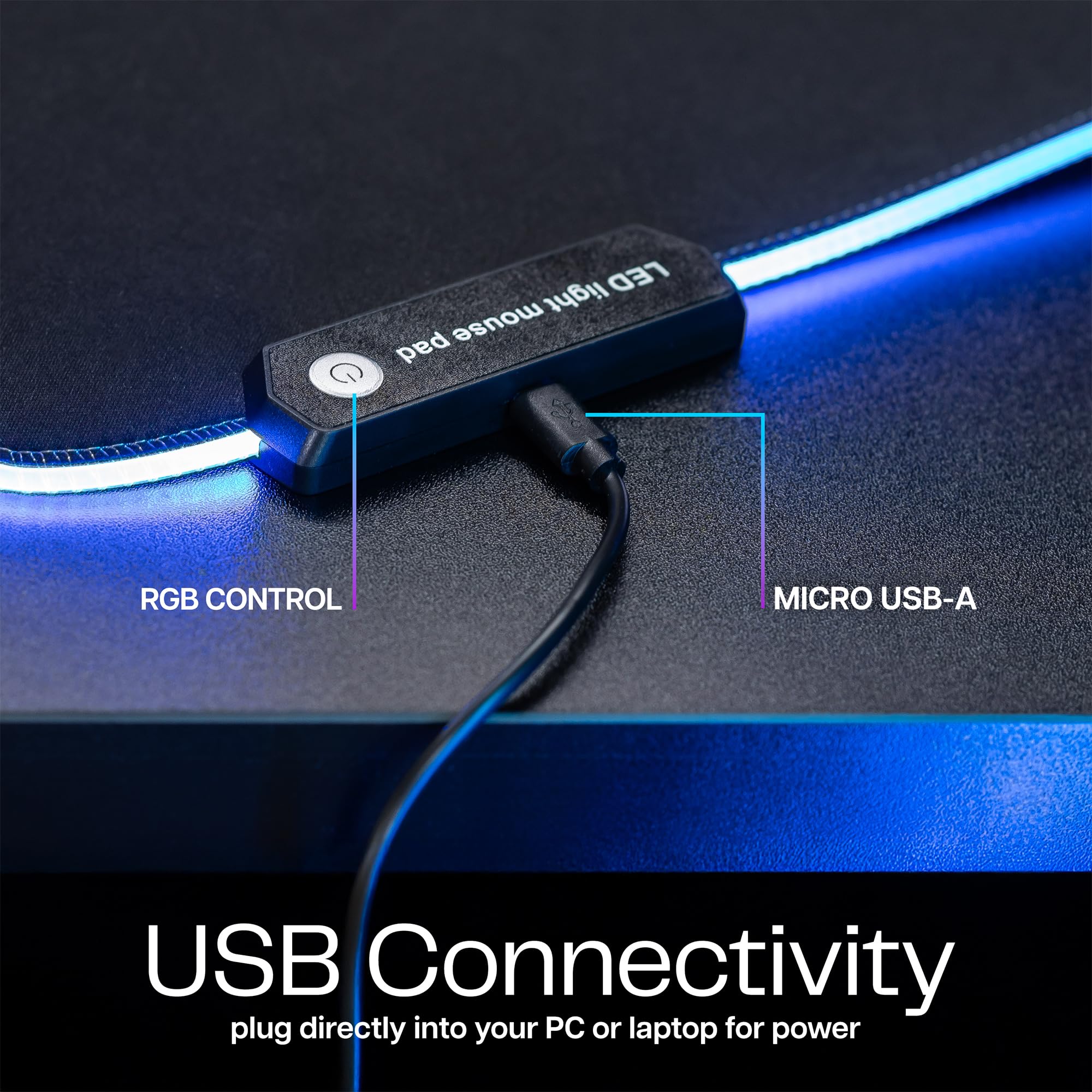 VIVO Alfombrilla de escritorio grande de 60 x 24 pulgadas con iluminación RGB para ambiente de oficina y juegos inmersivos, cubierta de mesa de mouse de gran tamaño, 12 modos de color, base