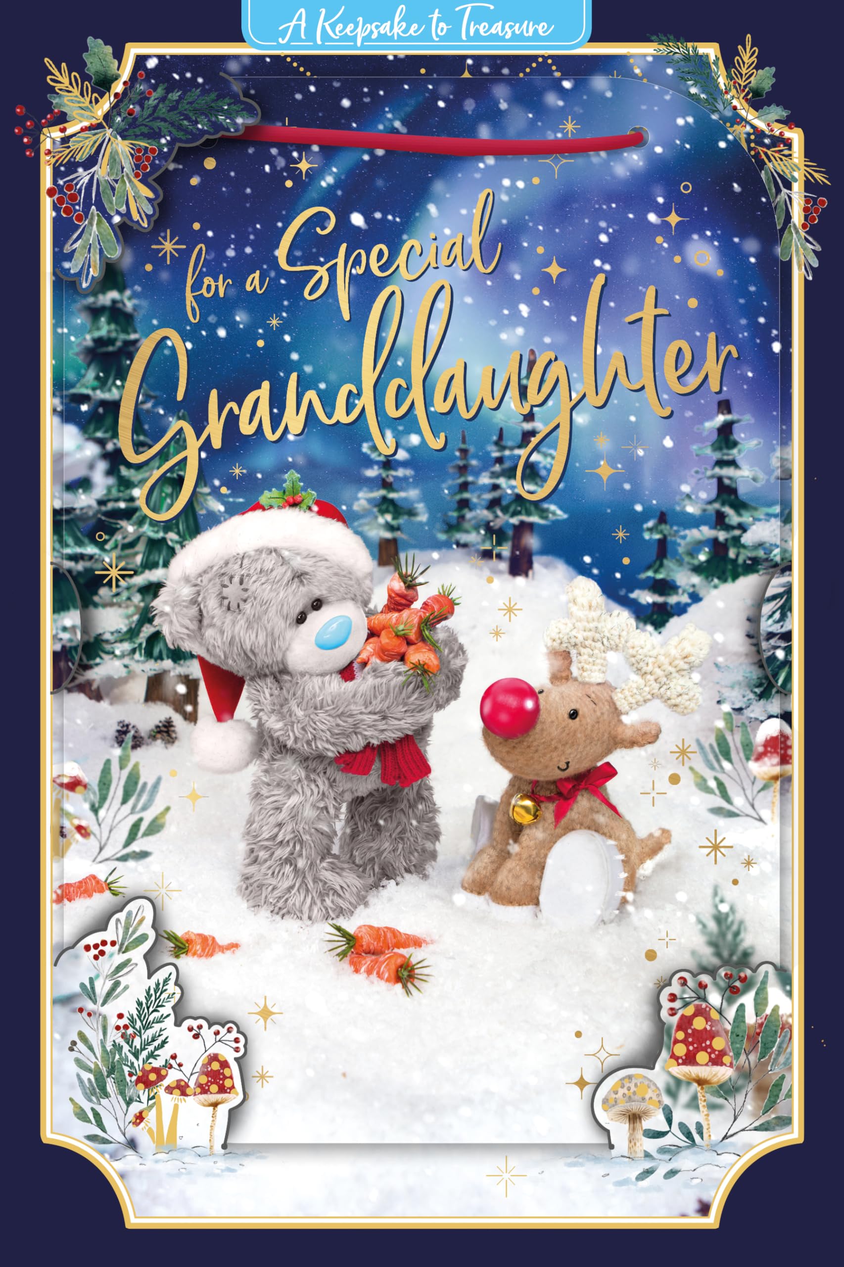 Me to You Tatty Teddy 3D Keepsake Christmas Card For A Special Granddaughter 6x9ins - Official Collection