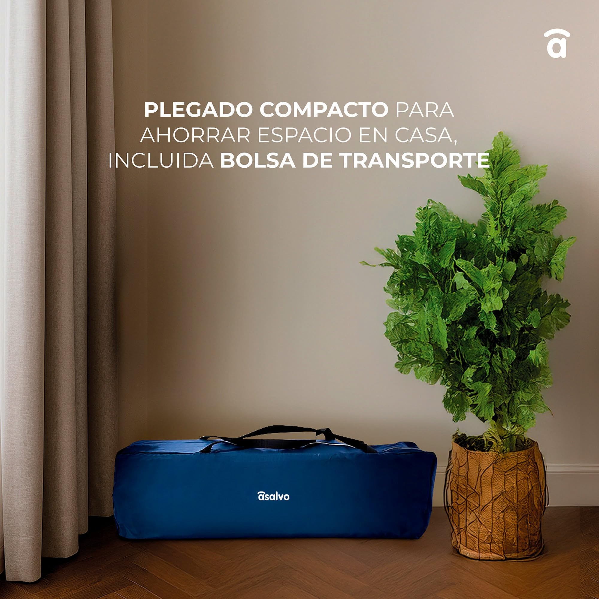 Asalvo Cuna de Viaje Bebé Plegable 0-3 Años (15 kg) | Cuna Portátil con Colchón, Bolsa y Ruedas con Freno | Parque Infantil Compacto Fácil de Transportar | Baleares Rosa
