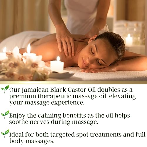 Miniatura 4 de ZADAA Aceite de ricino negro jamaicano 100% puro y orgánico prensado en frío, fórmula mejorada para estimular el crecimiento del cabello, nutrir el